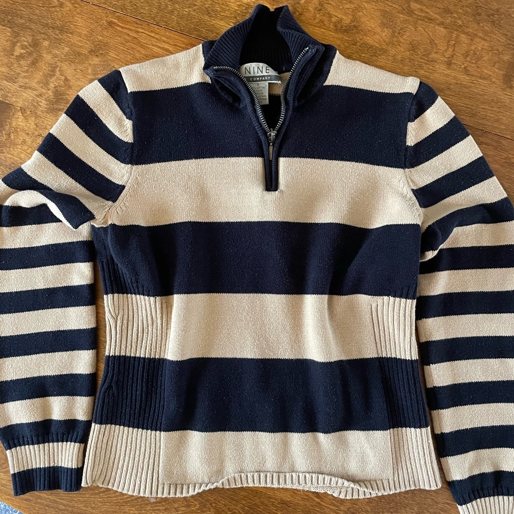 preppy striped cotton sweater